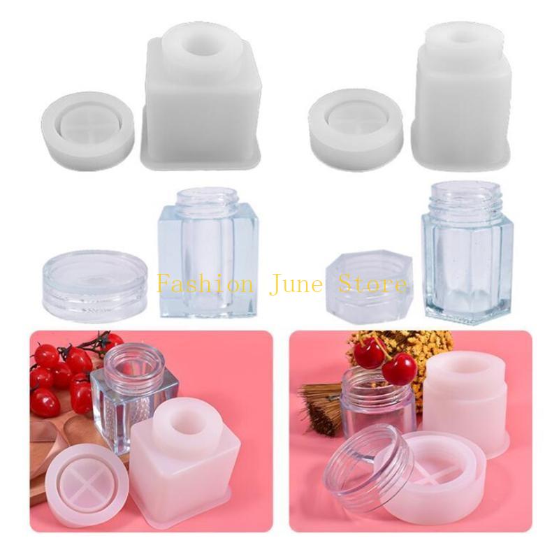 Silicone Epoxy Resin Molds Set - 1 takım depolama şişesi kavanoz kristal