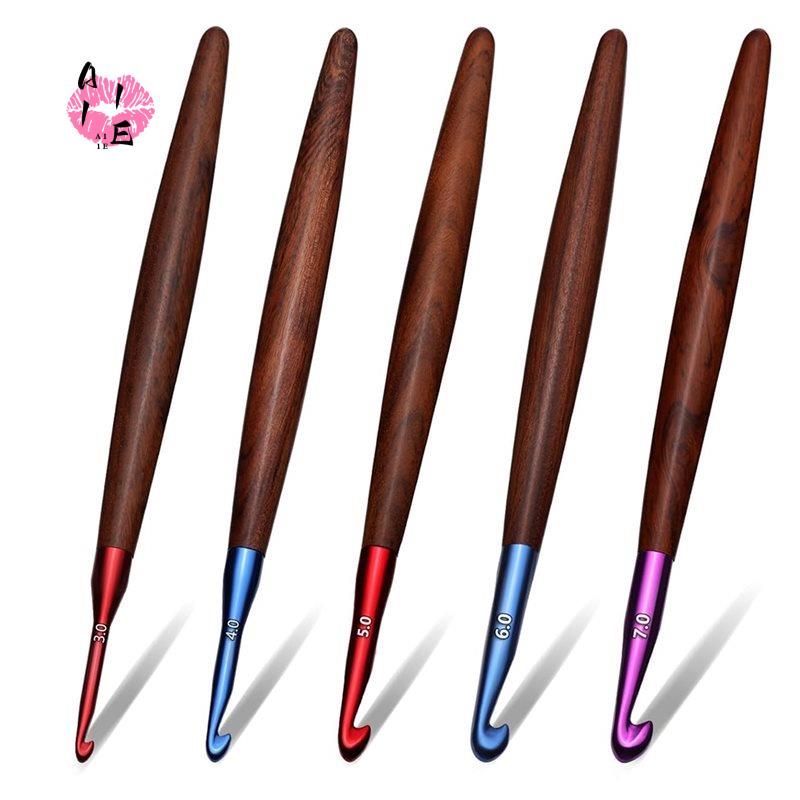 Wooden Crochet Hooks Ergonomic Handle - A11E-Tığ Seti, Artritli Eller İçin Ergonomik