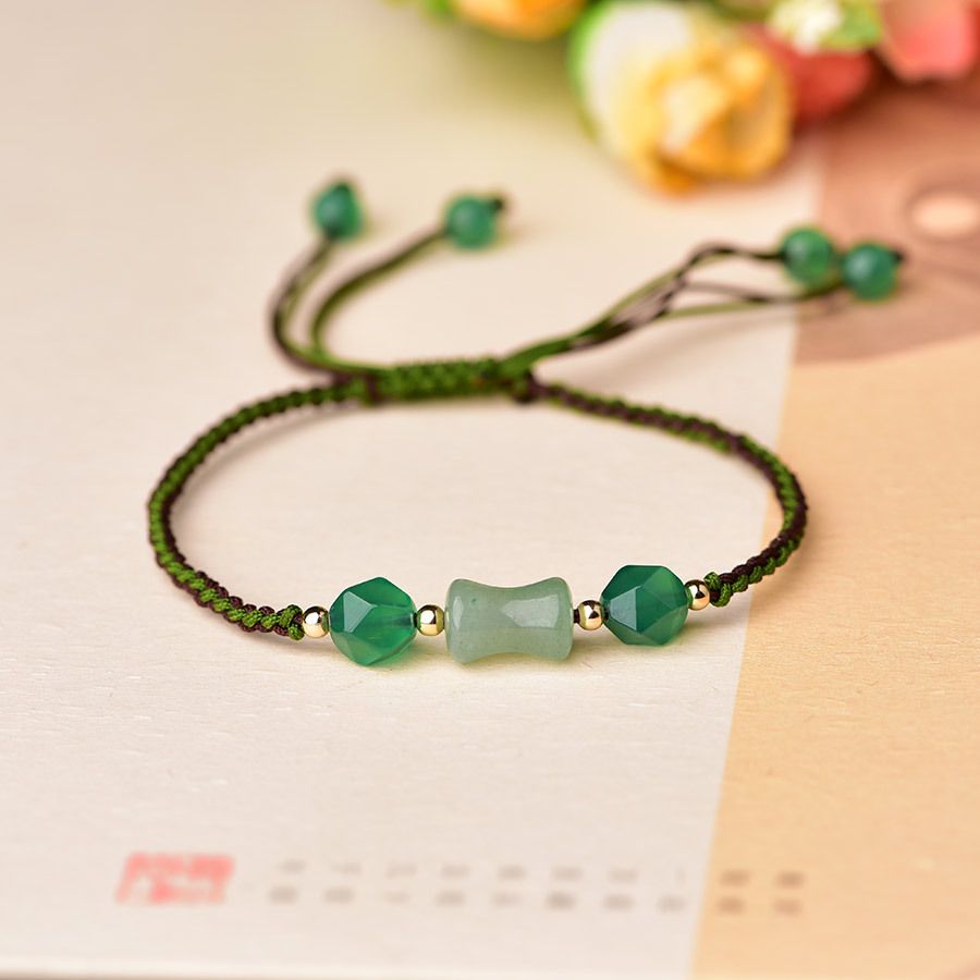 Beading - Yeşil Doğal Yeşim Boncuk Bilezikler Moda