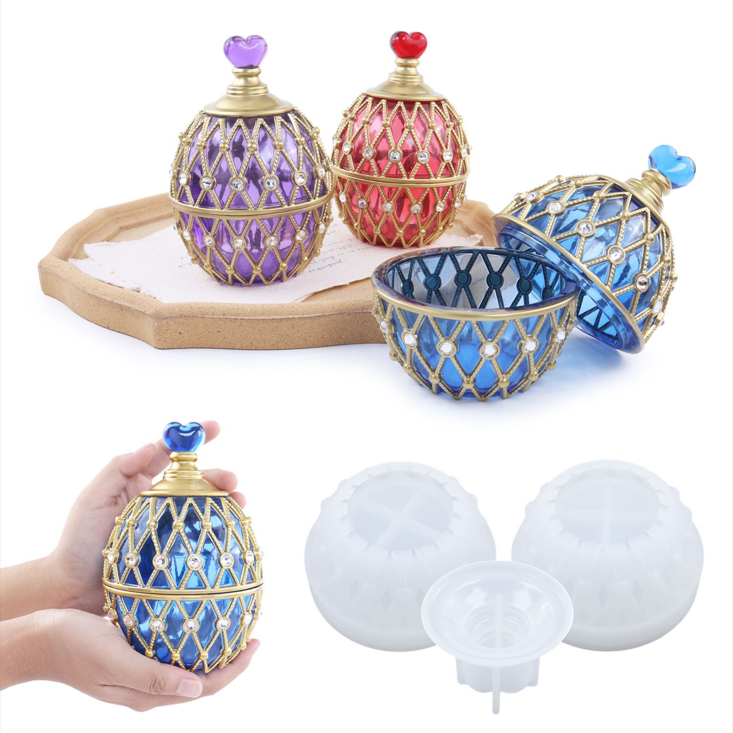 Silicone Epoxy Resin Molds Set - Iki stilleri Set DIY kristal epoksi