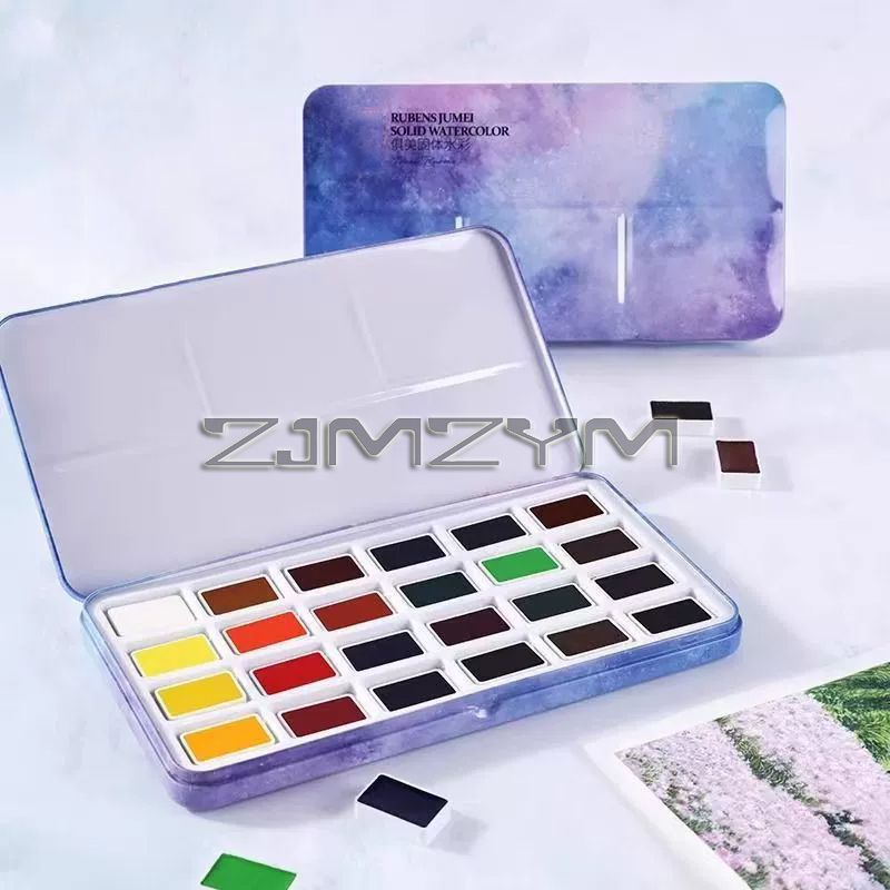 Watercolor Paint Set Solid Pigment - Sulu Boya Seti, Profesyonel Sulu Boya,
