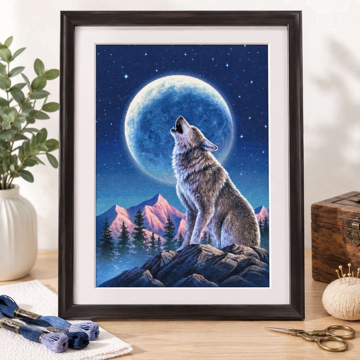 [ZZ9252-Ay Işığında Yalnız Kur - Cross Stitch Stamped Kits Beginners incelemesi ve fiyatı