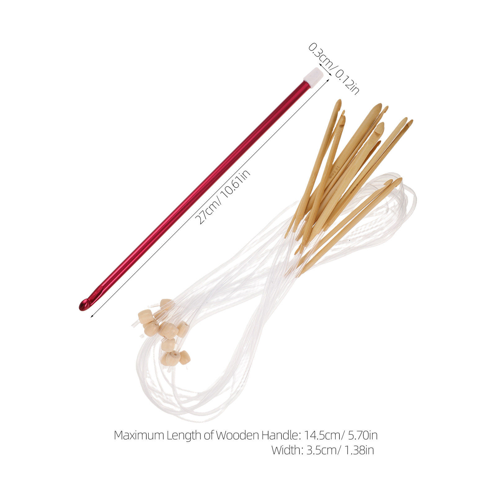 1 Set Canlı Renkli Örgü İğnesi - Wooden Crochet Hooks Ergonomic Handle incelemesi ve fiyatı