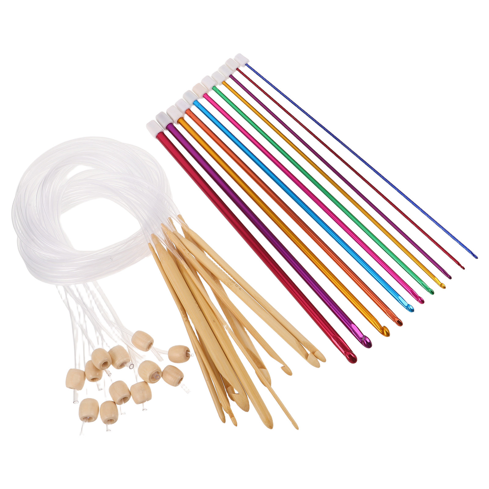 1 Set Canlı Renkli Örgü İğnesi - Wooden Crochet Hooks Ergonomic Handle incelemesi ve fiyatı