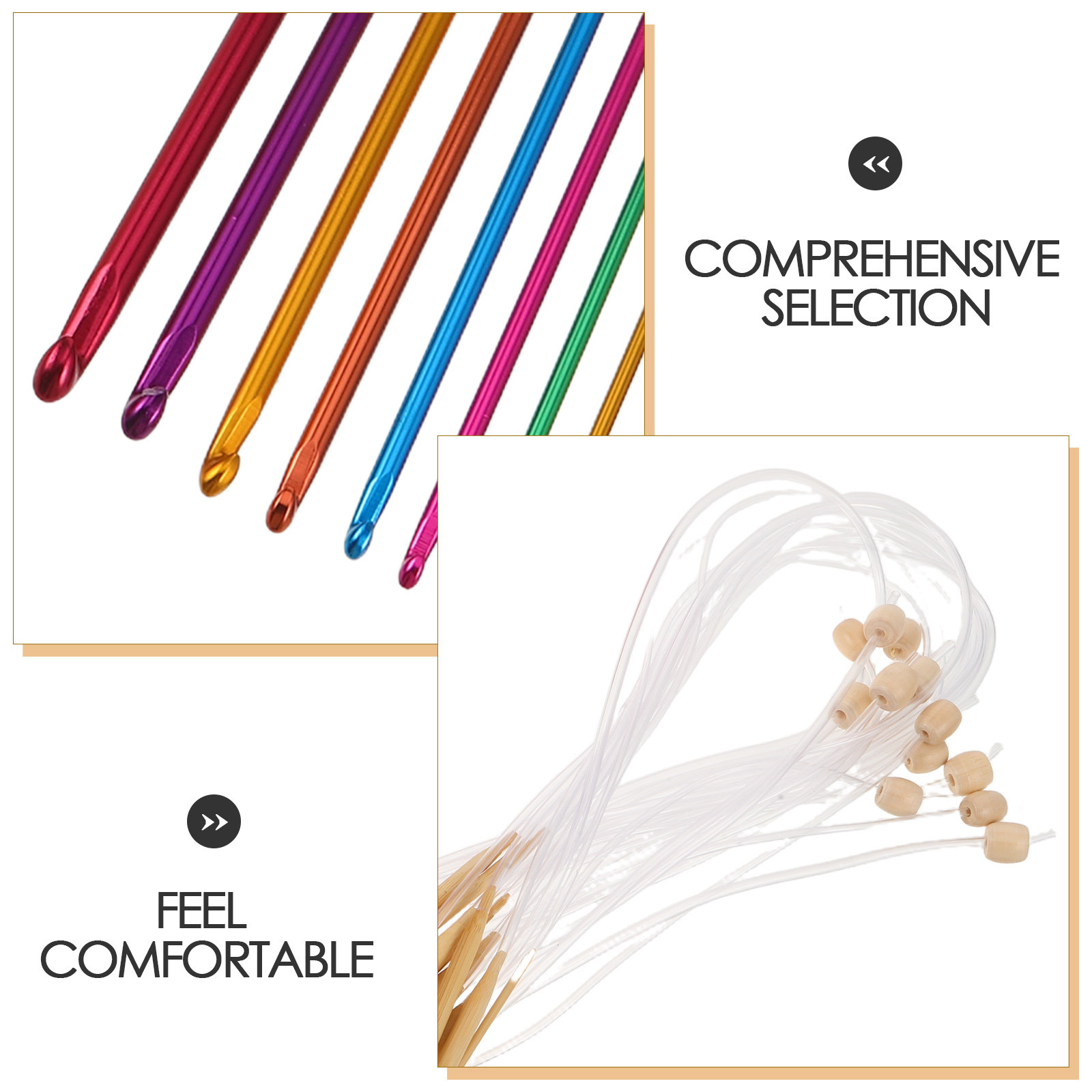 1 Set Canlı Renkli Örgü İğnesi - Wooden Crochet Hooks Ergonomic Handle incelemesi ve fiyatı