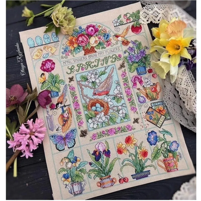 【CC2937 Bahar Bahçesi】 Başlang - Cross Stitch Stamped Kits Beginners incelemesi ve fiyatı