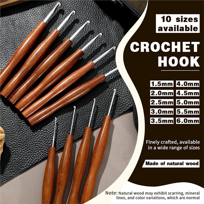 AS94-5, 5 farklı boyutta, ergo - Wooden Crochet Hooks Ergonomic Handle incelemesi ve fiyatı