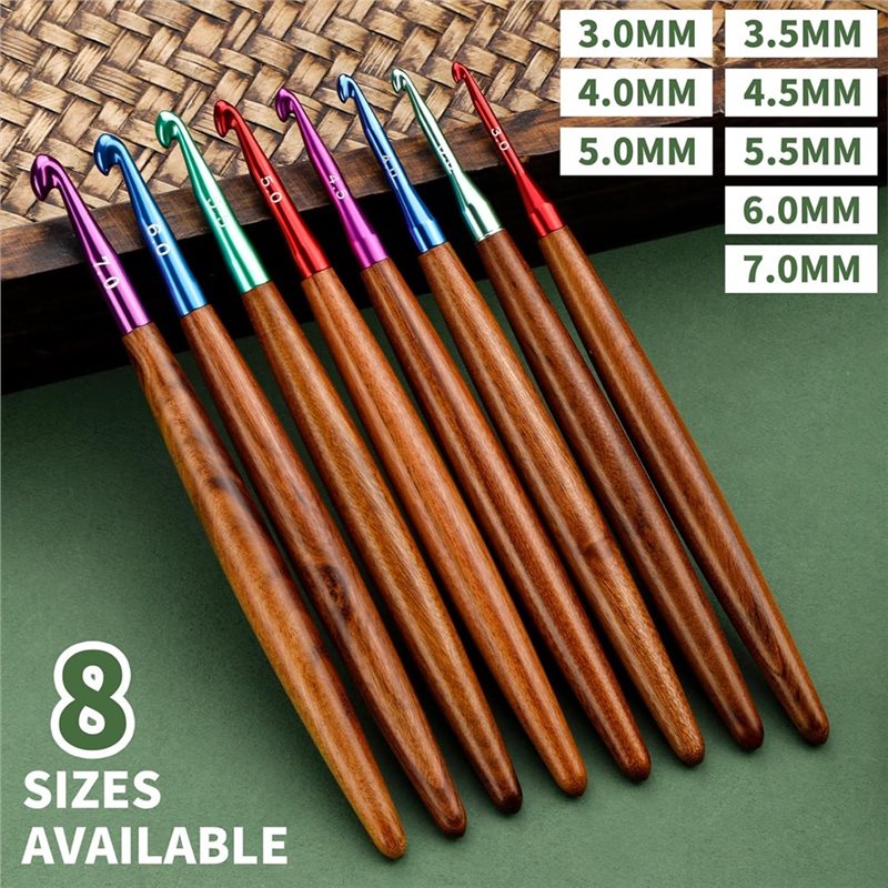 AB34-Alüminyum Ahşap Saplı Tığ - Wooden Crochet Hooks Ergonomic Handle incelemesi ve fiyatı